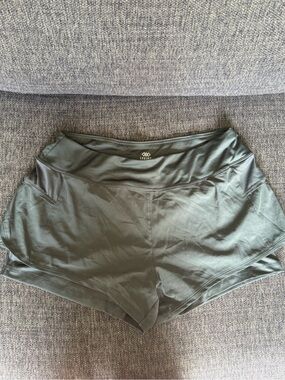 LEG3ND Women’s Olive/ Gray Athletic Running Shorts